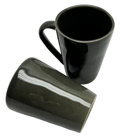 Crate and Barrel Other - Crate & Barrel Portugal Rustic Ceramic Coffee Cups Dark Gray (2)